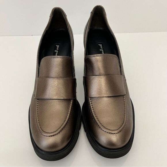 PAUL GREEN Nina Loafer Pump in Grunge Metallic Leather Size 10 NEW - Picture 6 of 14
